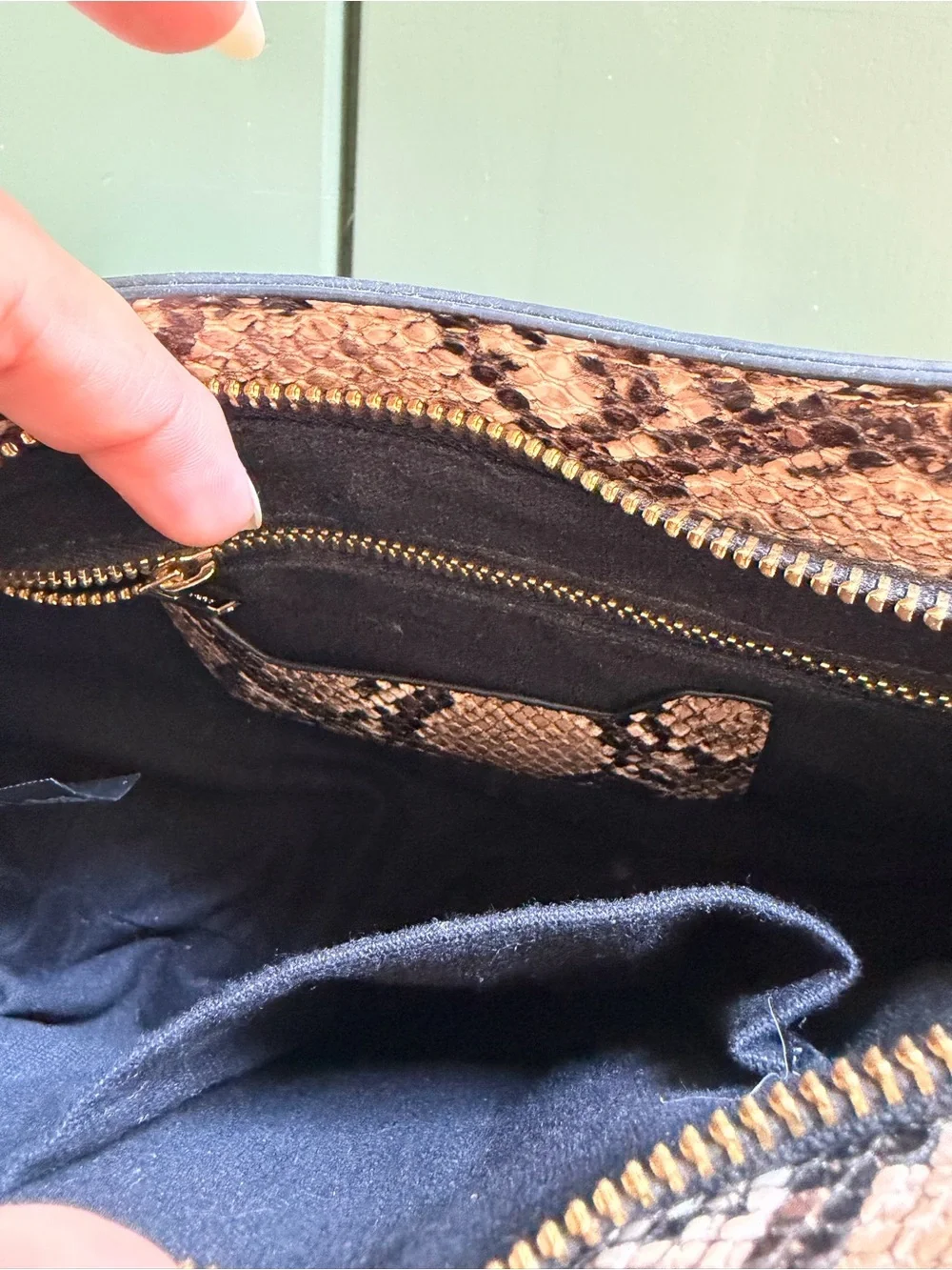 Snake-Print Shoulder Bag by John Gault